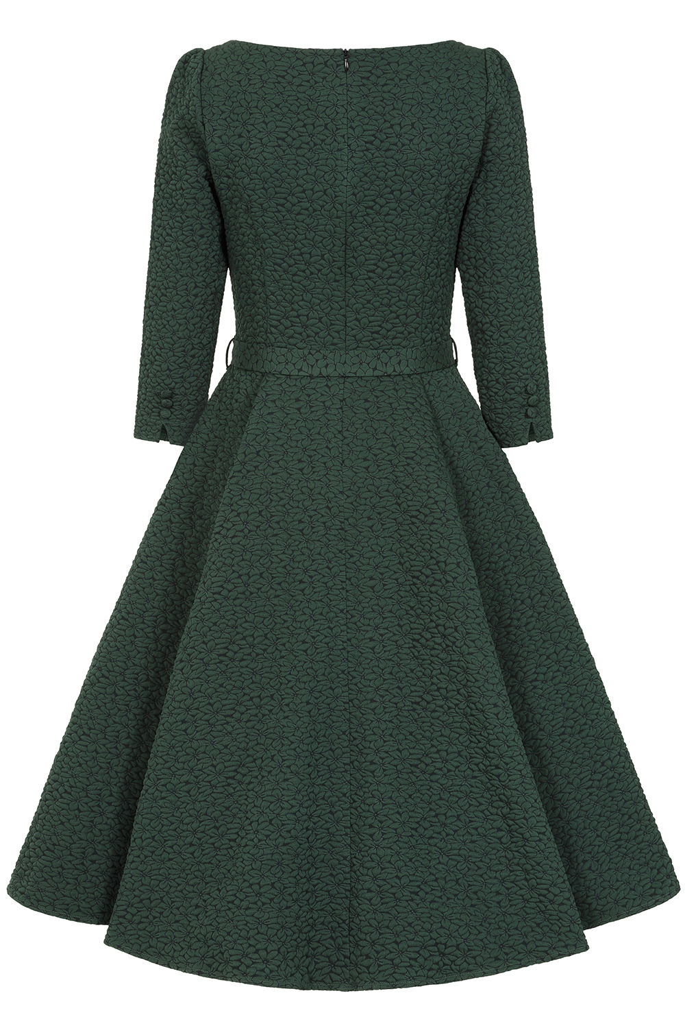 Gladys Embossed Floral Swing Dress in Plus Size